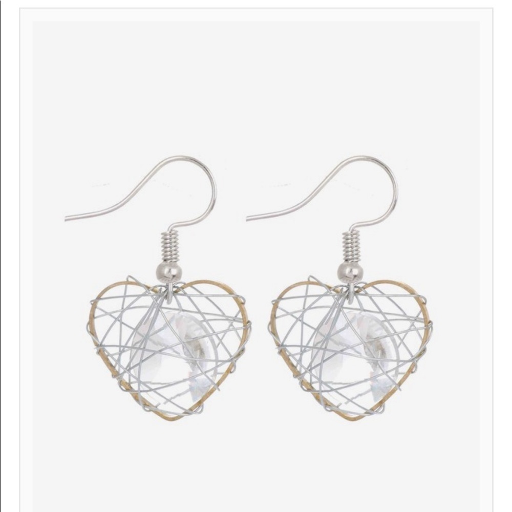 Heart dreamcatcher web earrings
